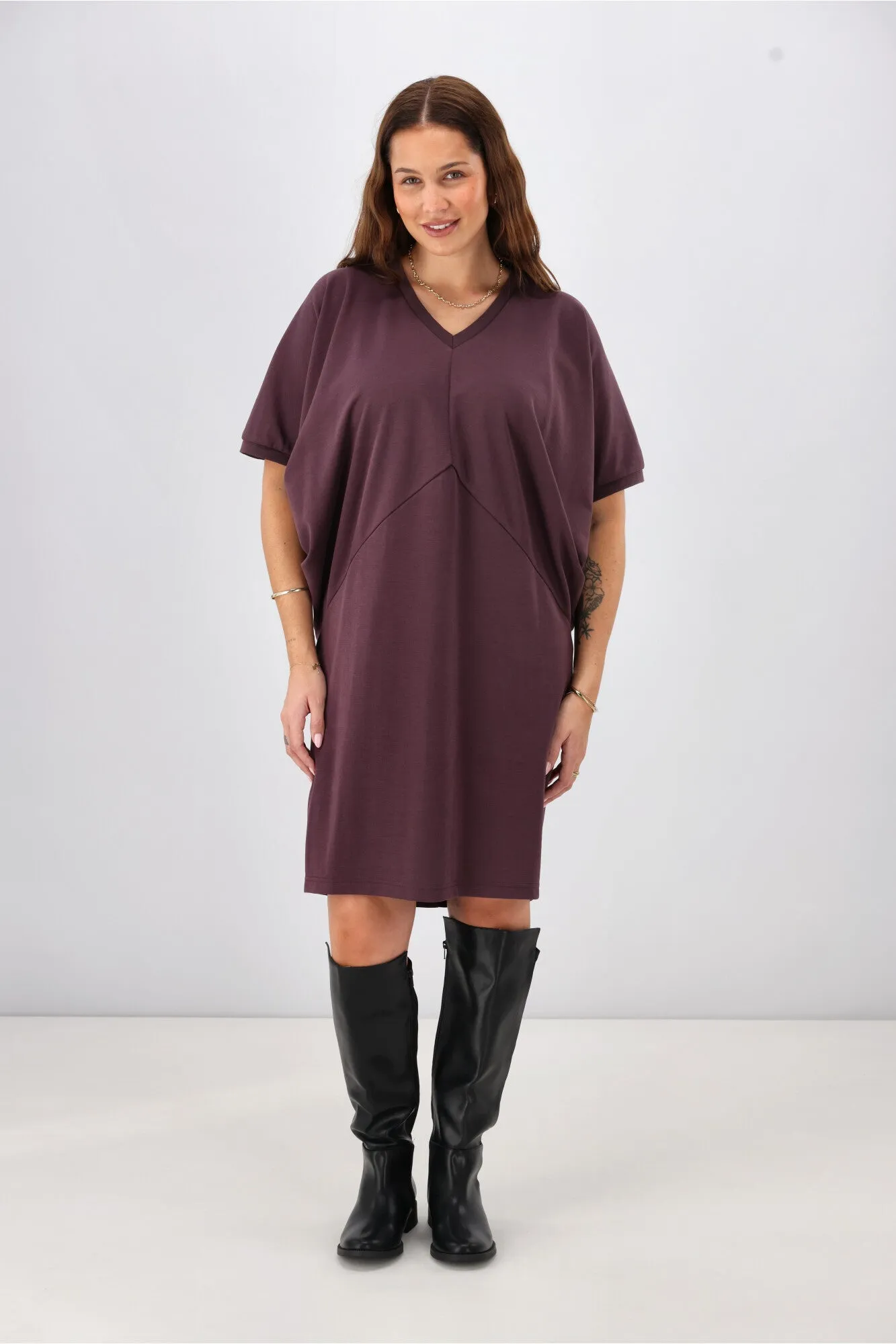 Shine On Label Analaya Angled Panel Knit Tunic Dress Coco
