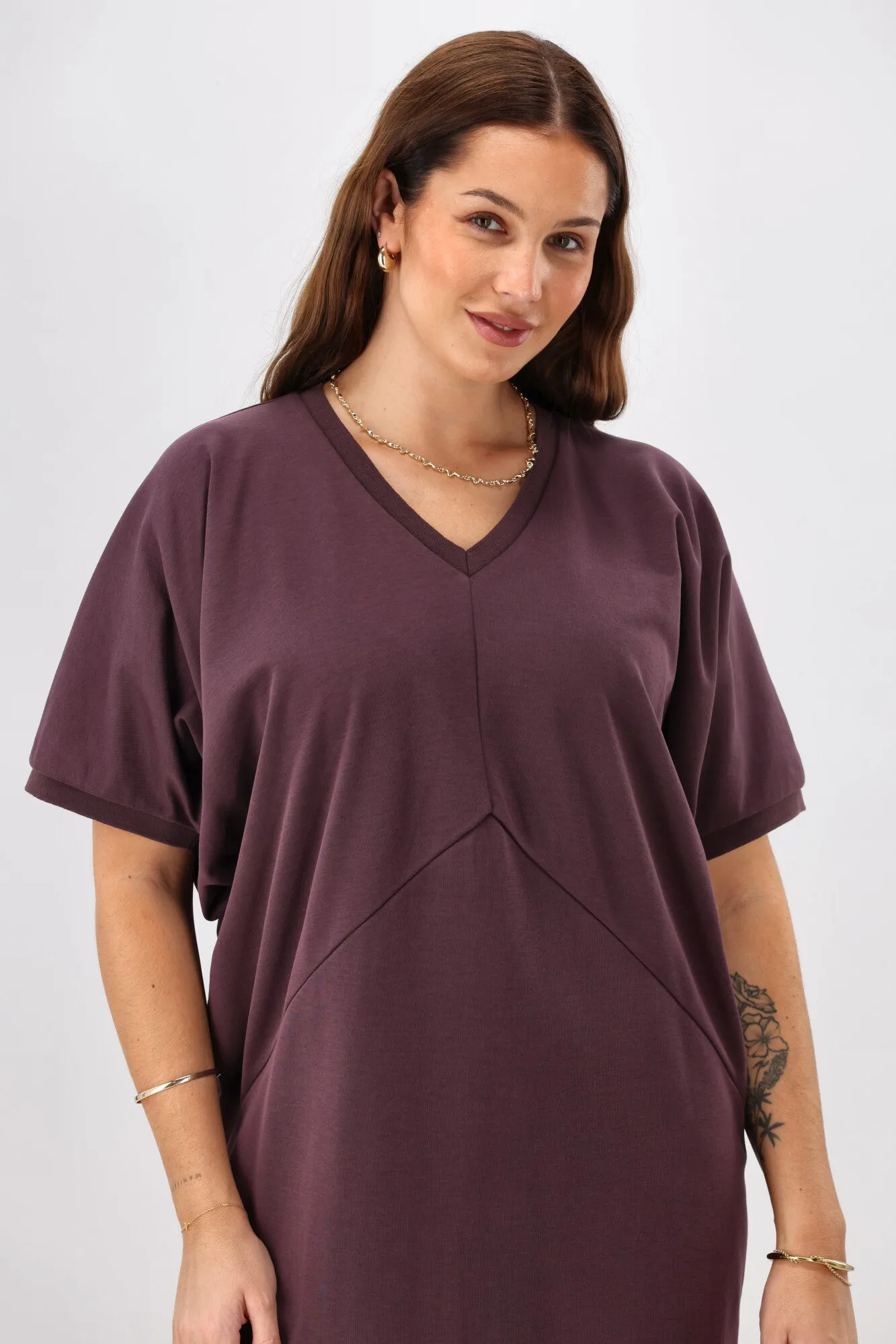 Shine On Label Analaya Angled Panel Knit Tunic Dress Coco