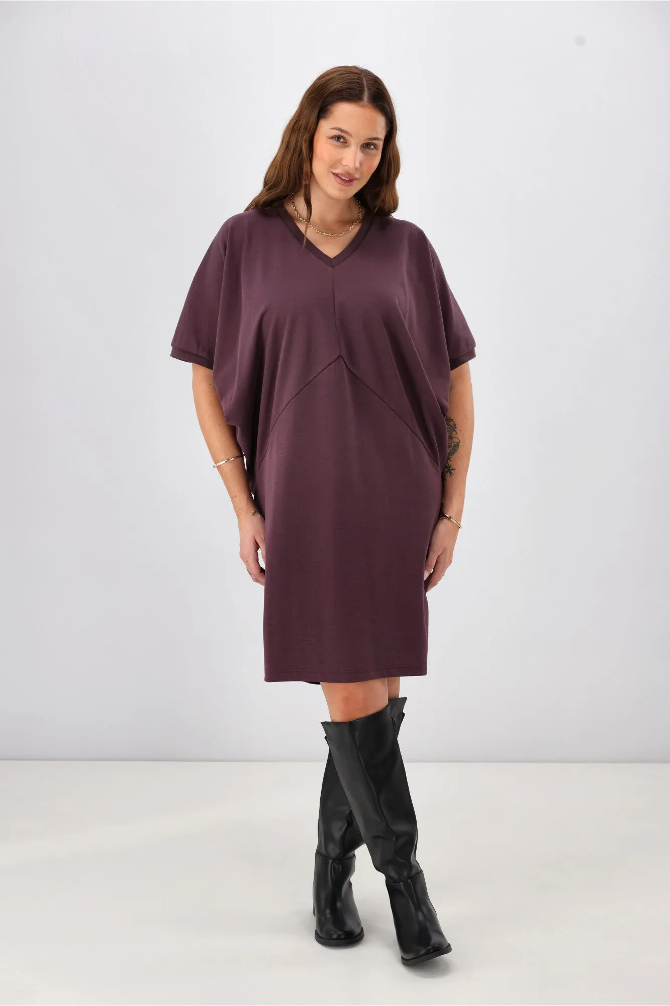 Shine On Label Analaya Angled Panel Knit Tunic Dress Coco