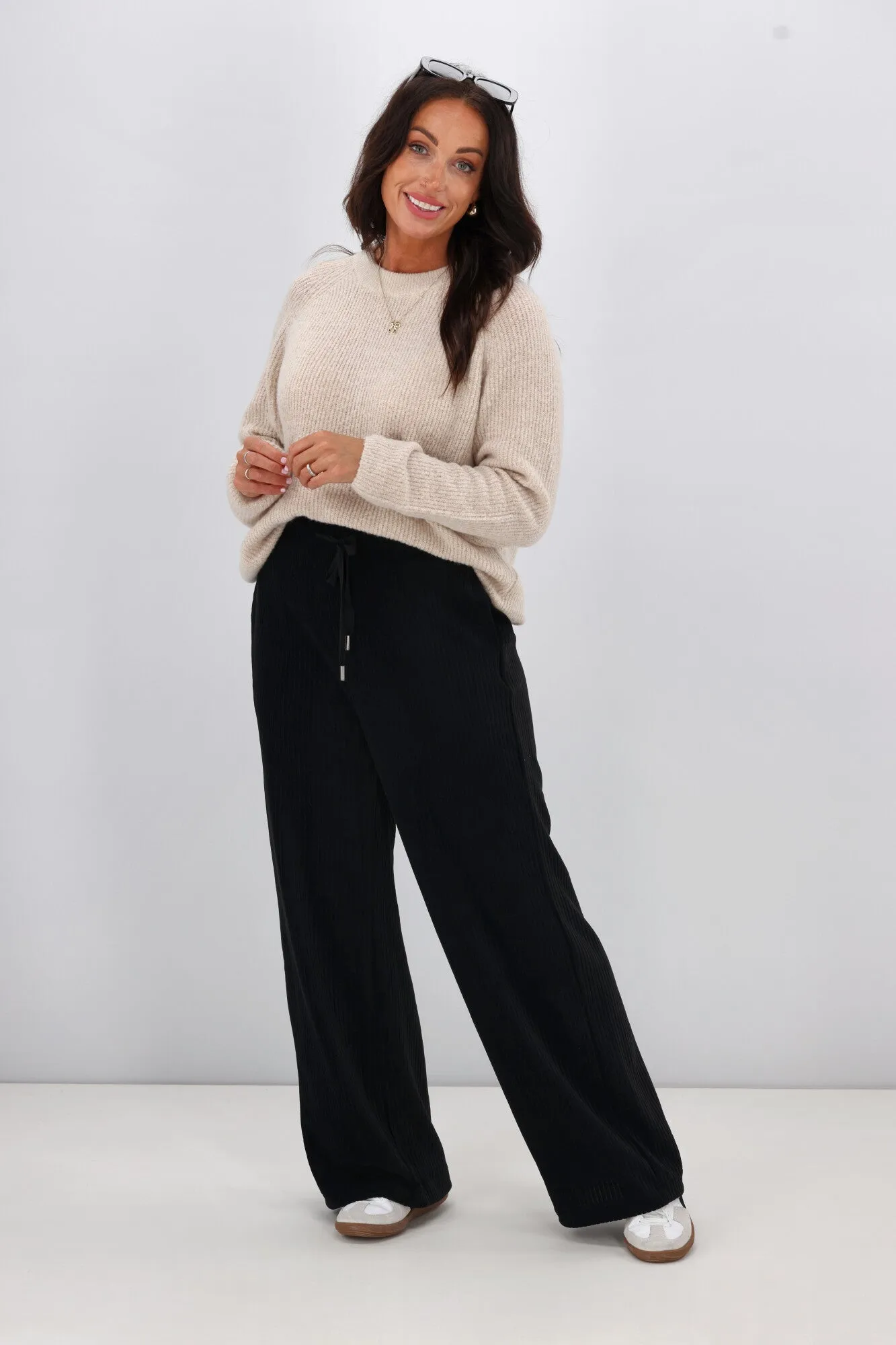 Shine On Label Azariah Cord Pant Black