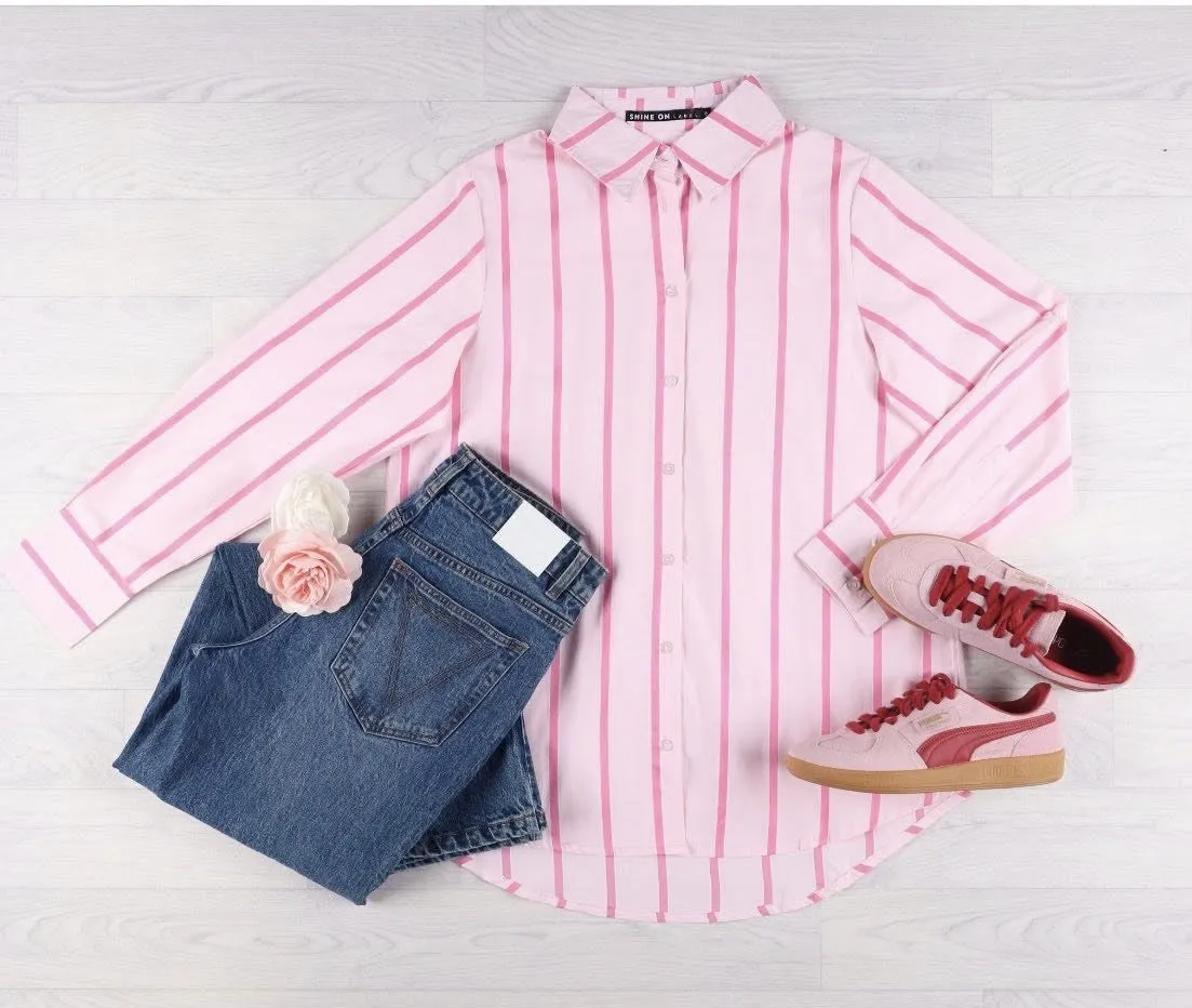 Shine On Label Nina Shirt Pink Stripe