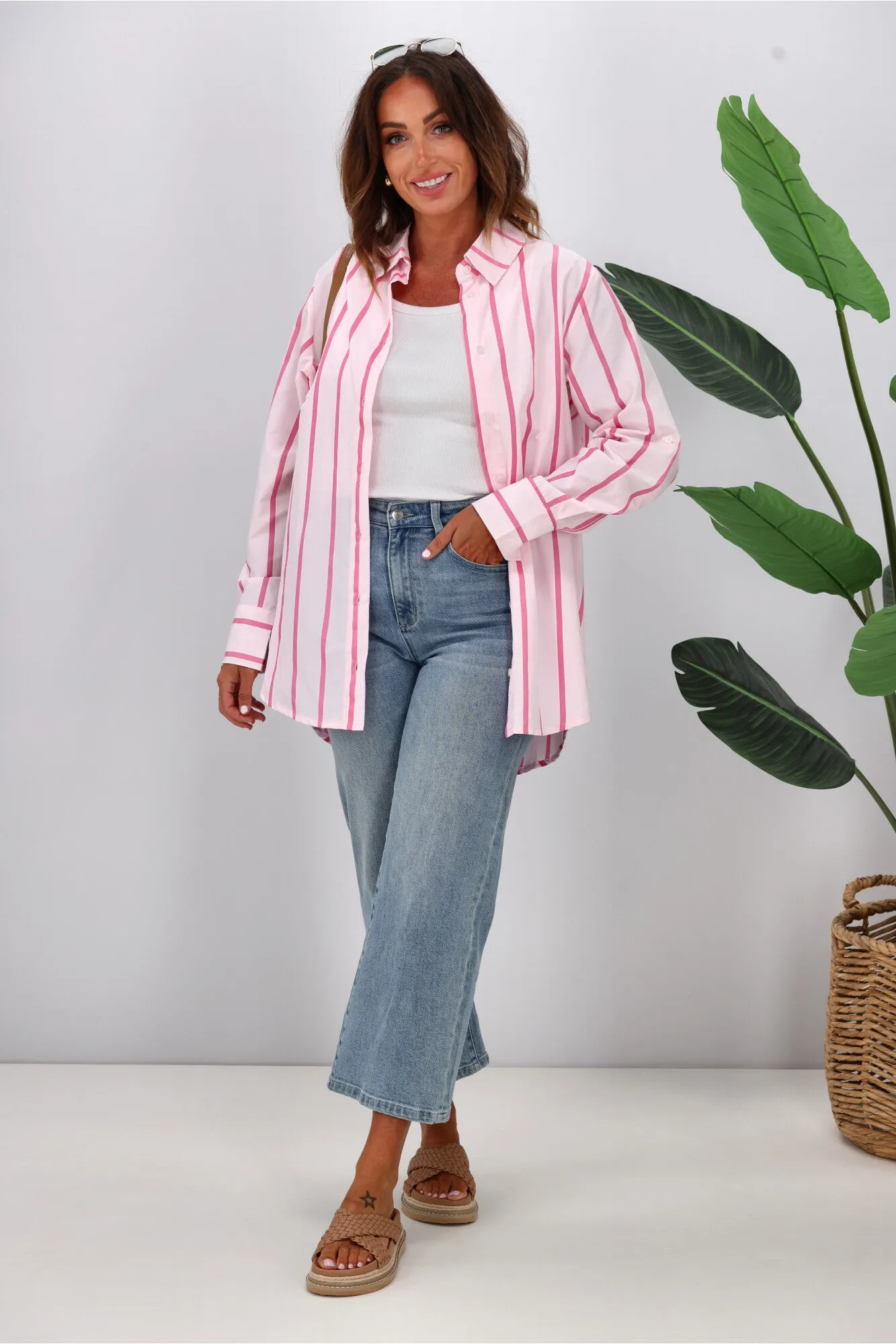 Shine On Label Nina Shirt Pink Stripe