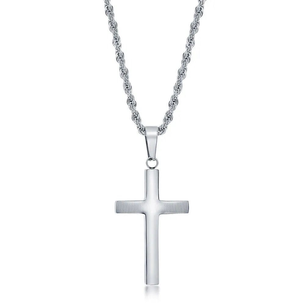 Stainless Steel Polished Cross Necklace