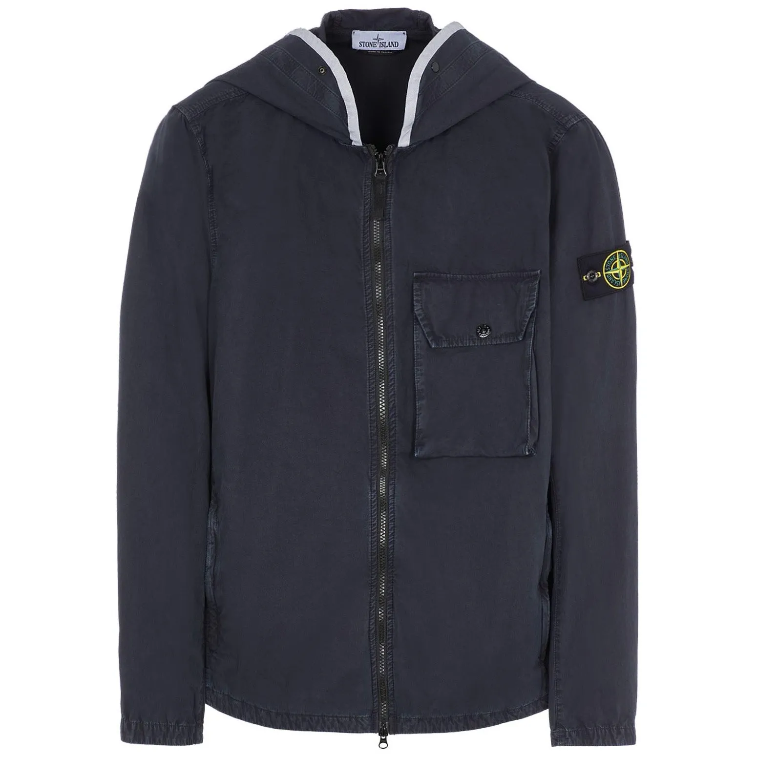Stone Island Navy Hooded Overshirt