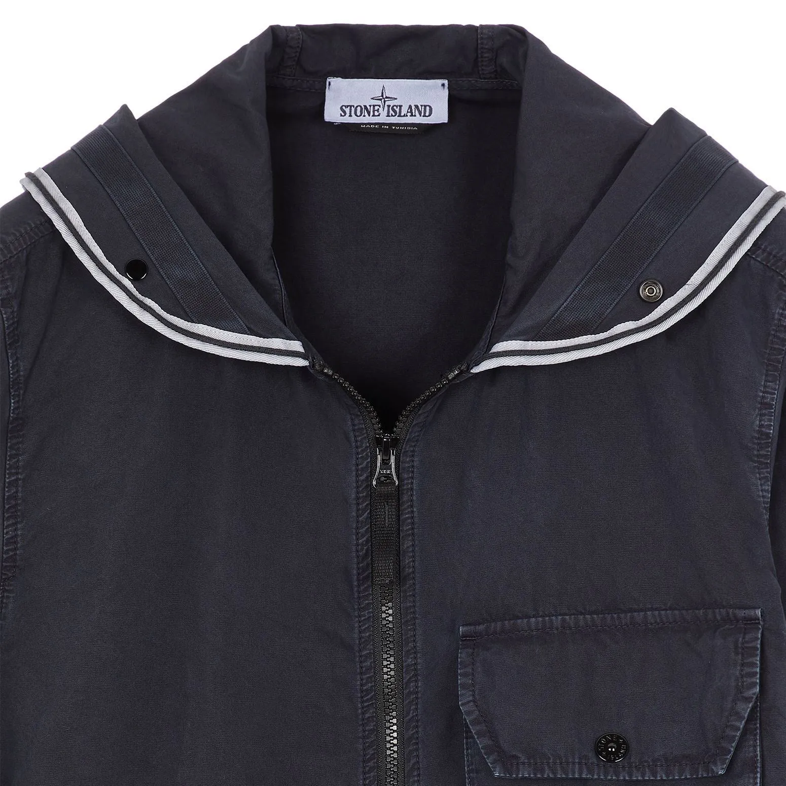 Stone Island Navy Hooded Overshirt