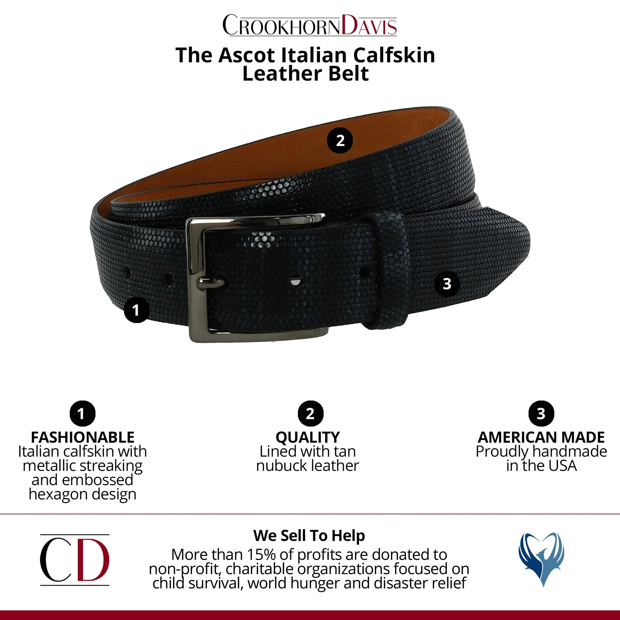 The Ascot 35mm Italian Calfskin Leather Belt