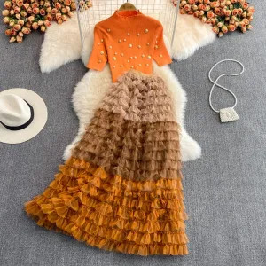 Two Piece Knitted Skirt Set Anna Kay Co