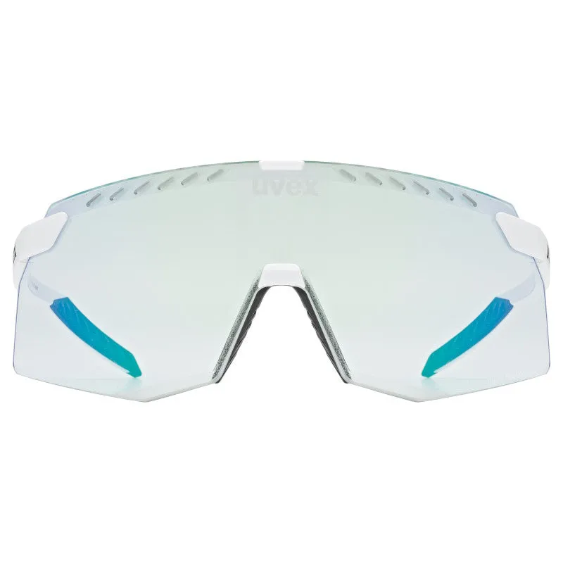 Uvex Pace Stage CV glasses - White Matt Variomatic green