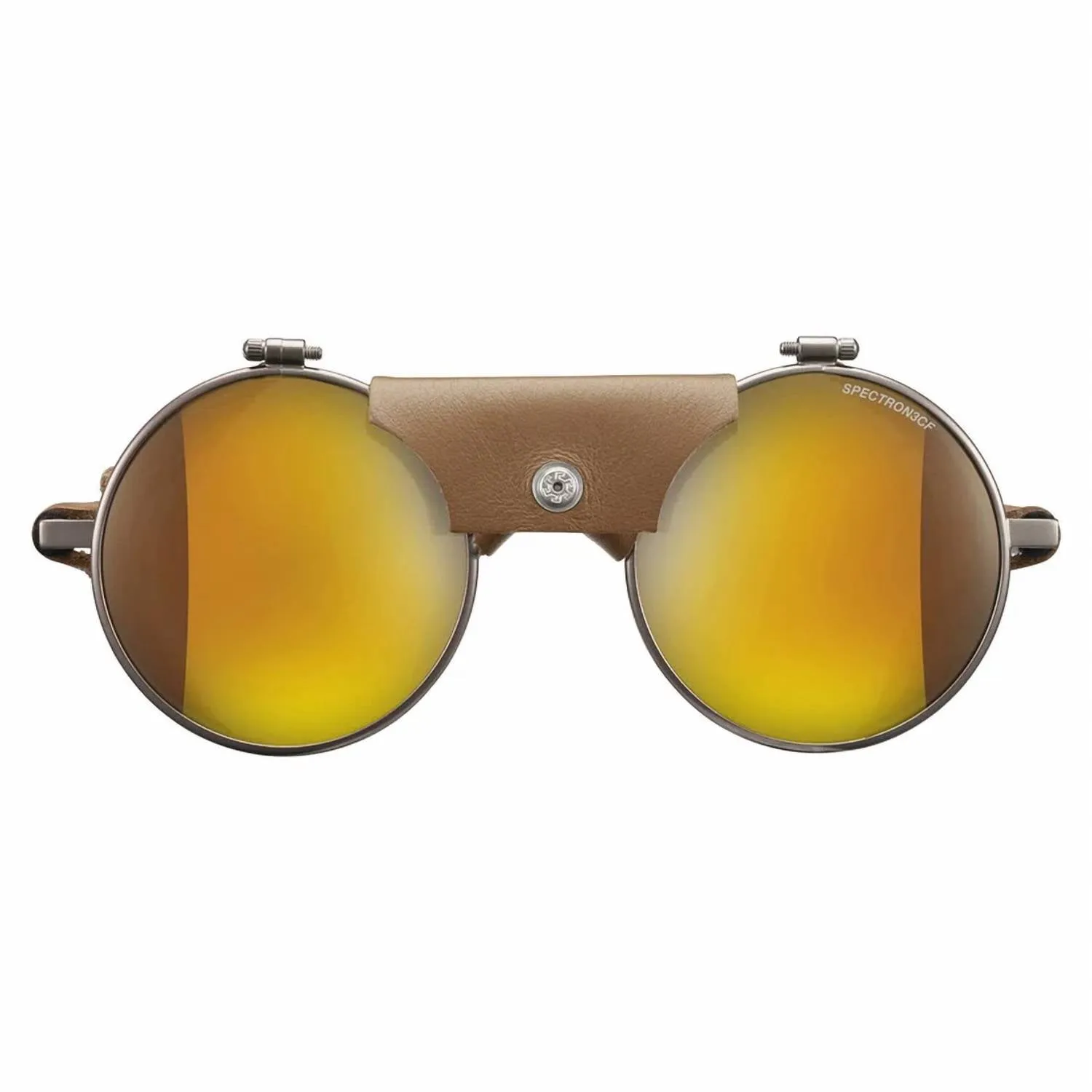 Vermont Glacier Sunglasses In Brass Frame - Brown Lens W/ Gold Mirror