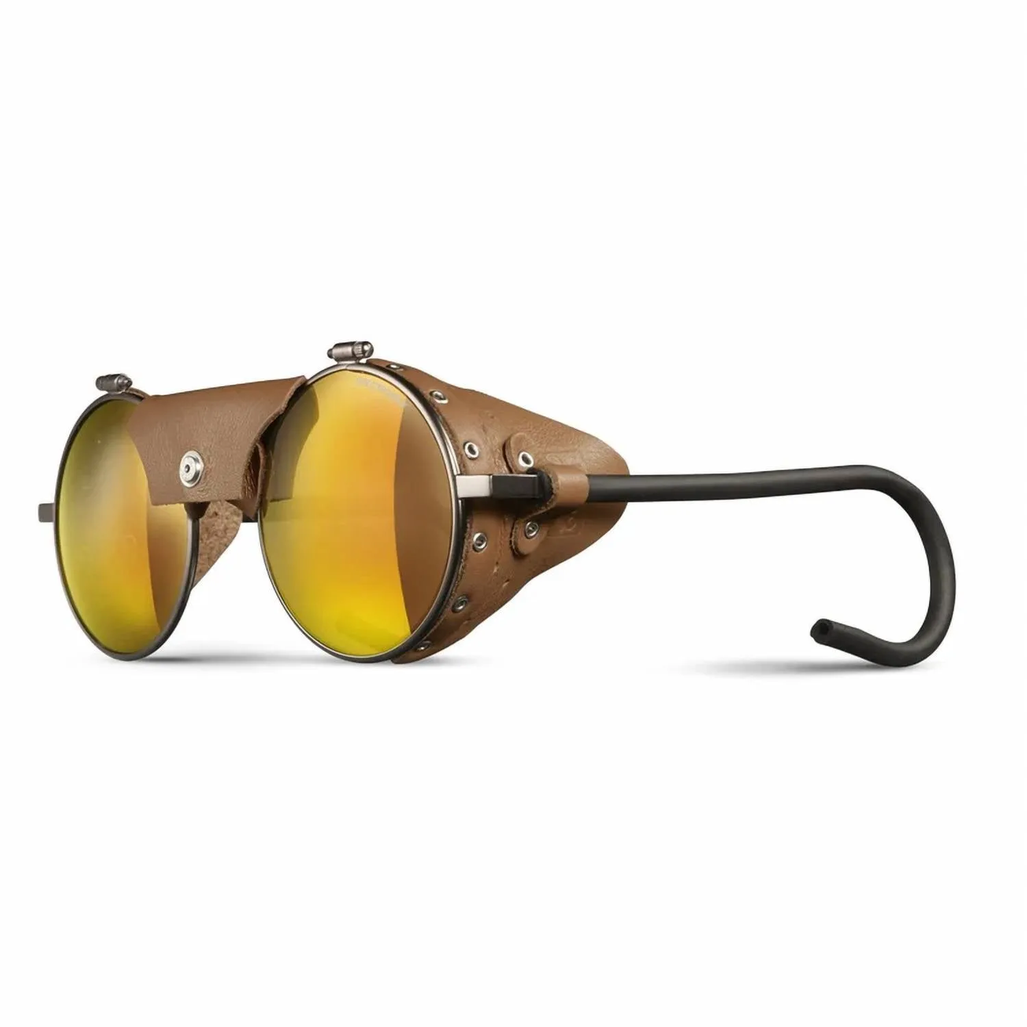 Vermont Glacier Sunglasses In Brass Frame - Brown Lens W/ Gold Mirror