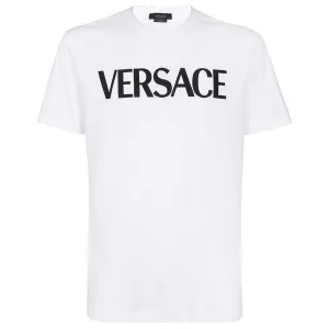 Versace White Embroidered Logo T-Shirt