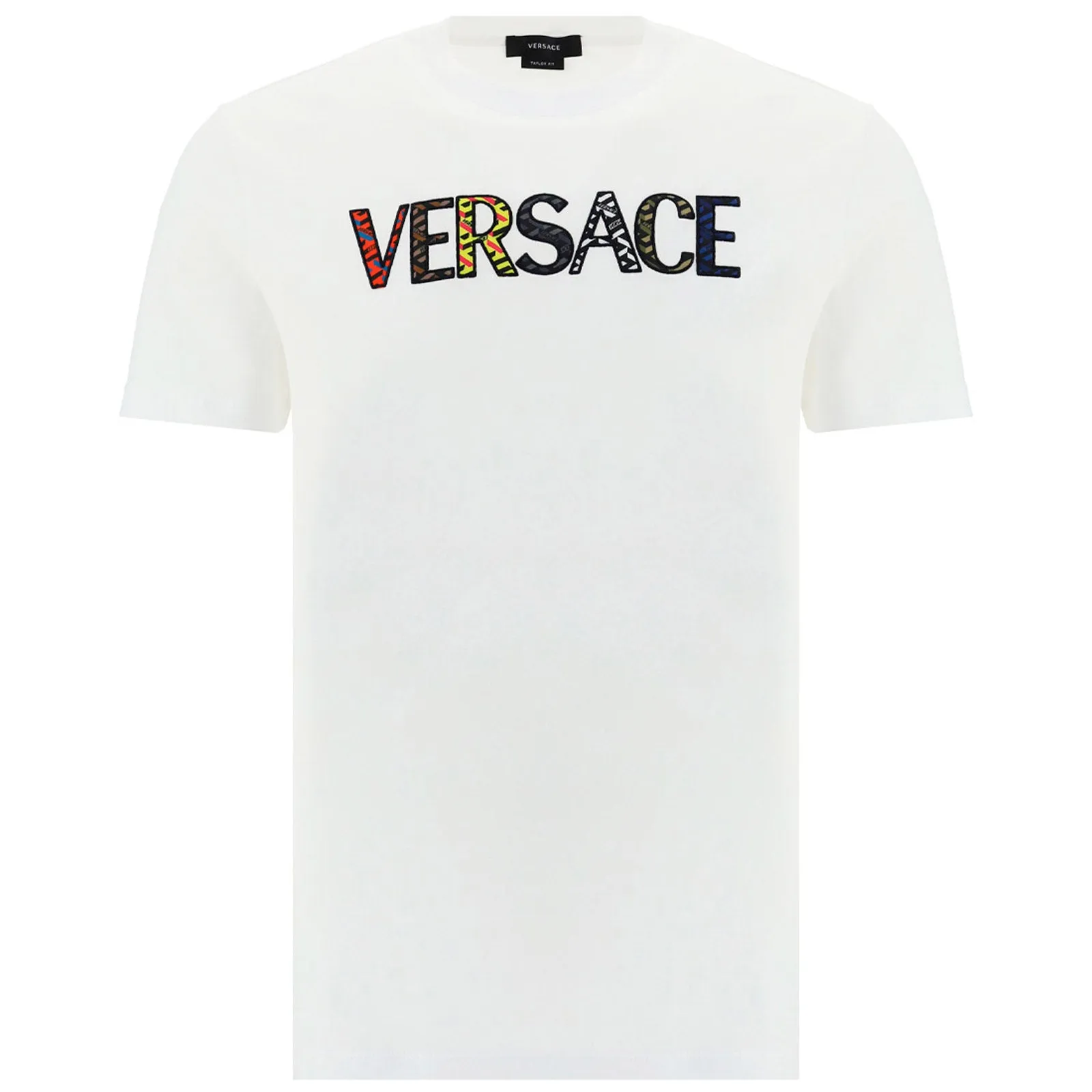 Versace White Embroidered Logo T-Shirt