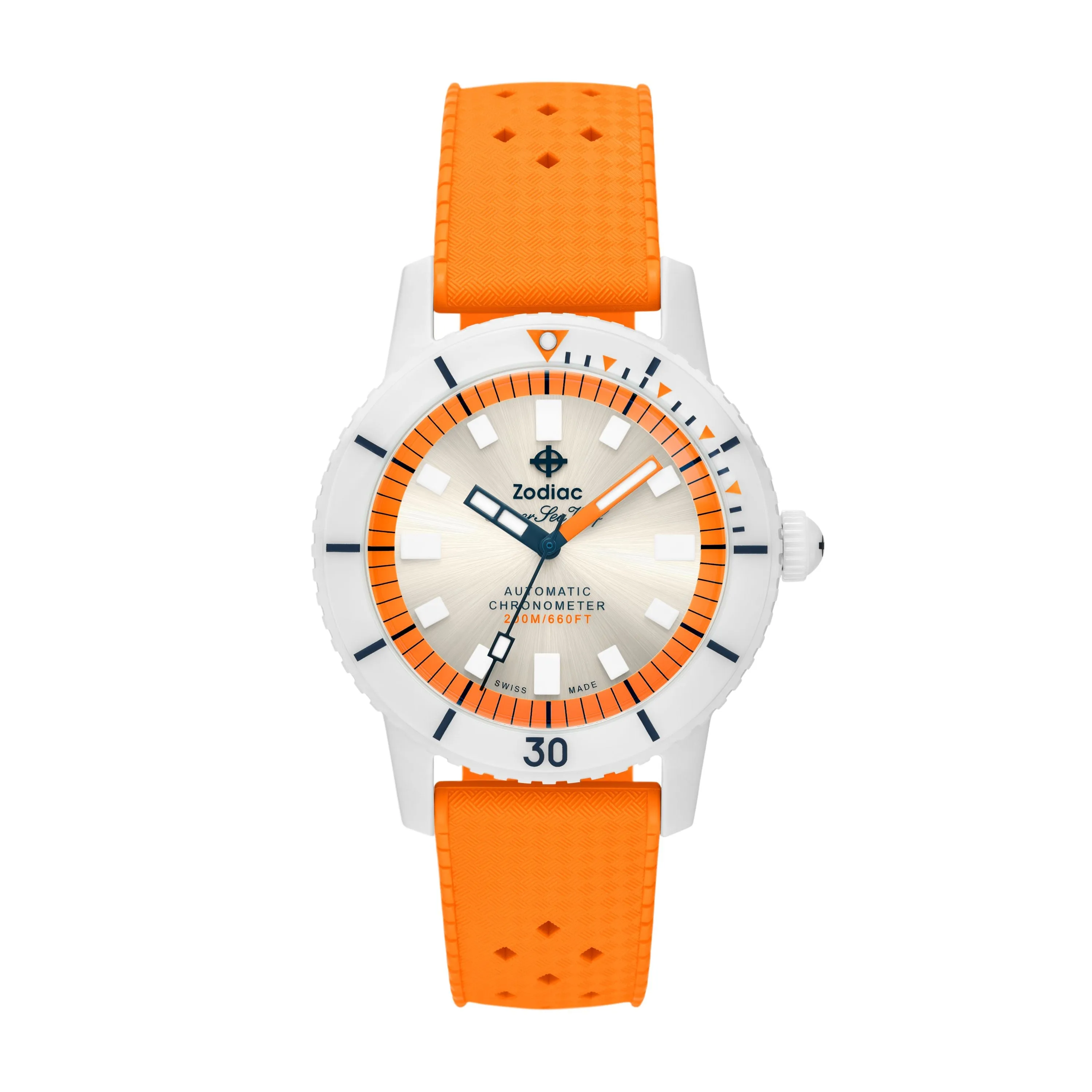 Zodiac Unisex Super Sea Wolf Compression Automatic, White Ceramic Watch